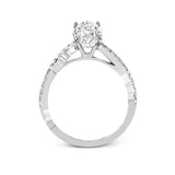 Oval - Cut Criss - Cross Engagement Ring In 18k Gold With Diamonds - Simon G. Jewelry