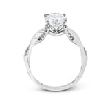 Oval - Cut Criss - Cross Engagement Ring In 18k Gold With Diamonds - Simon G. Jewelry