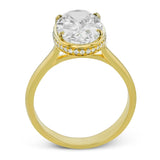 Oval - cut Engagement Ring in 18k Gold with Diamonds - Simon G. Jewelry
