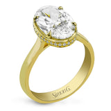 Oval - cut Engagement Ring in 18k Gold with Diamonds - Simon G. Jewelry