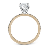 Oval - cut Engagement Ring & Matching Wedding Band in 18k Gold with Diamonds - Simon G. Jewelry