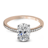 Oval - cut Engagement Ring & Matching Wedding Band in 18k Gold with Diamonds - Simon G. Jewelry