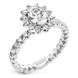 Oval - Cut Flower Halo Engagement Ring In 18k Gold With Diamonds - Simon G. Jewelry