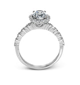 Oval - Cut Halo Engagement Ring In 18k Gold With Diamonds - Simon G. Jewelry