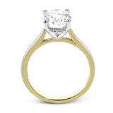 Oval - cut Hidden Halo Engagement Ring in 18k Gold with Diamonds - Simon G. Jewelry