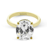 Oval - cut Hidden Halo Engagement Ring in 18k Gold with Diamonds - Simon G. Jewelry
