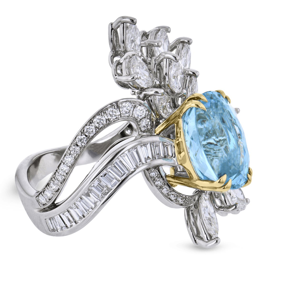 Paraiba & Diamond Flourish Ring In 18k Gold - Simon G. Jewelry