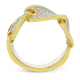 Pavé Link Ring in 18k Gold with Diamonds - Simon G. Jewelry