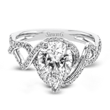 Pear - Cut Criss - Cross Engagement Ring In 18k Gold With Diamonds - Simon G. Jewelry