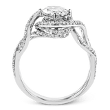 Pear - Cut Criss - Cross Engagement Ring In 18k Gold With Diamonds - Simon G. Jewelry