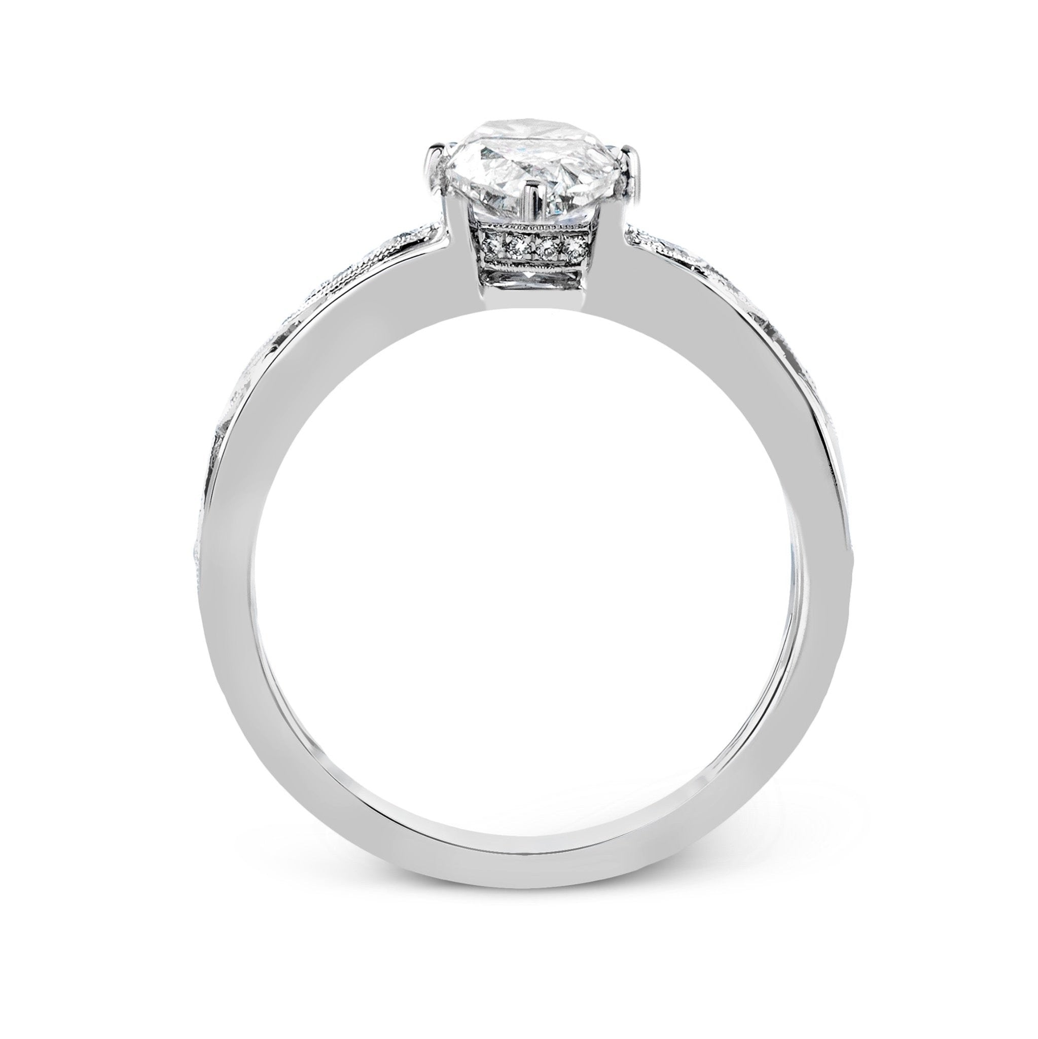 Pear - Cut Engagement Ring In 18k Gold With Diamonds - Simon G. Jewelry