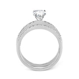 Pear - cut Engagement Ring & Matching Wedding Band in 18k Gold with Diamonds - Simon G. Jewelry