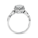 Pear - Cut Halo Engagement Ring In 18k Gold With Diamonds - Simon G. Jewelry