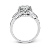 Pear - Cut Halo Engagement Ring In 18k Gold With Diamonds - Simon G. Jewelry