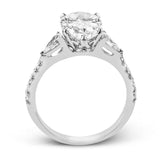 Pear - cut Three - stone Engagement Ring in 18k Gold with Diamonds - Simon G. Jewelry