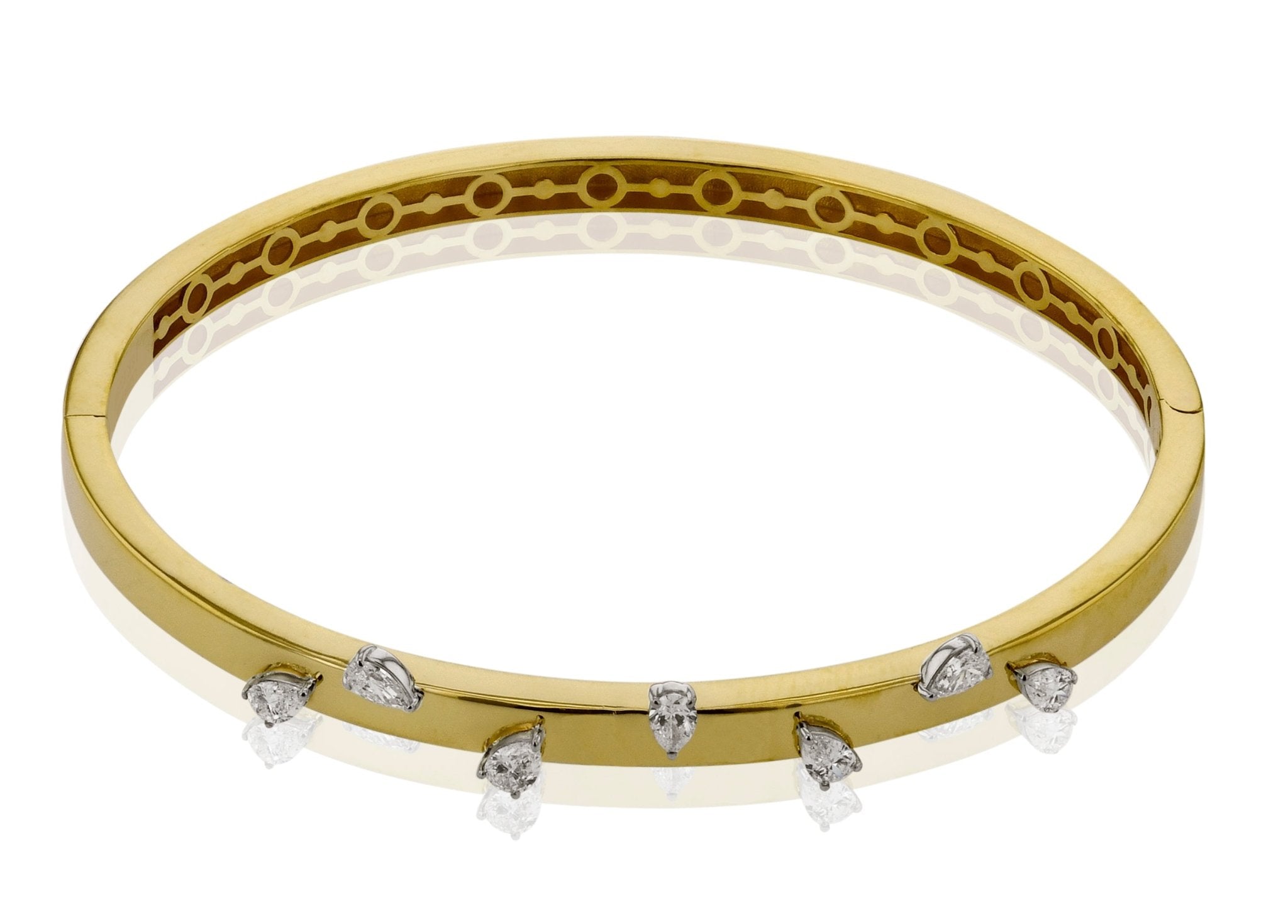 Pear-Shaped Diamond Bangle in 18k Gold - Simon G. Jewelry