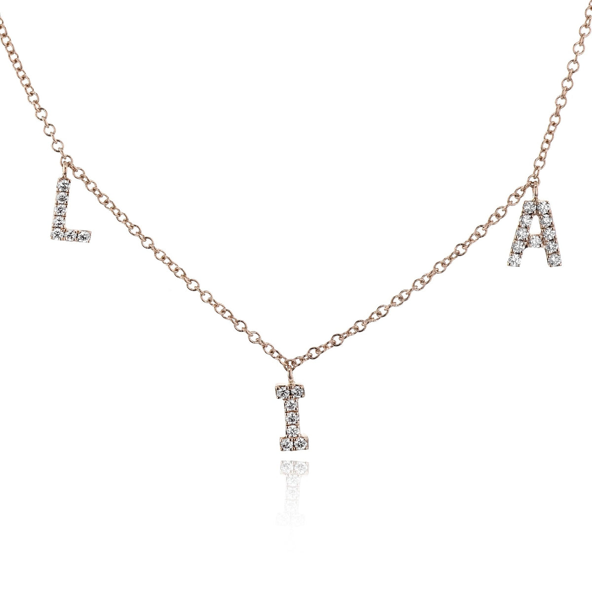 Personalized Initial Necklace in 18k Gold with Diamonds - Simon G. Jewelry