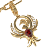 Phoenix Ruby Charm in 18k Gold with Diamonds - Simon G. Jewelry