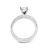 Princess - cut Engagement Ring & Matching Wedding Band in 18k Gold with Diamonds - Simon G. Jewelry