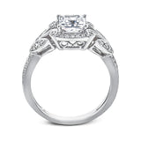 Princess - Cut Halo Engagement Ring In 18k Gold With Diamonds - Simon G. Jewelry