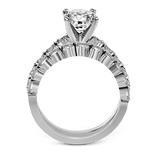 Round - cut Engagement Ring and Matching Wedding Band in 18k Gold with Diamonds - Simon G. Jewelry