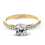 Round - cut Engagement Ring in 18k Gold with Diamonds - Simon G. Jewelry