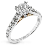 Round - cut Engagement Ring in 18k Gold with Diamonds - Simon G. Jewelry