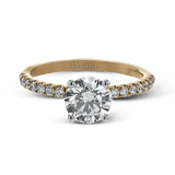 Round - Cut Engagement Ring In 18k Gold With Diamonds - Simon G. Jewelry