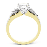 Round - cut Engagement Ring in 18k Gold with Diamonds - Simon G. Jewelry