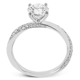 Round - cut Engagement Ring in 18k Gold with Diamonds - Simon G. Jewelry