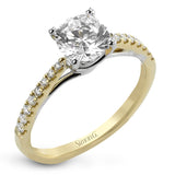 Round - cut Engagement Ring in 18k Gold with Diamonds - Simon G. Jewelry
