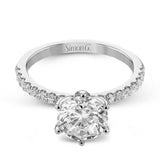 Round - cut Engagement Ring in 18k Gold with Diamonds - Simon G. Jewelry