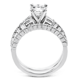 Round - cut Engagement Ring & Matching Wedding Band in 18k Gold with Diamonds - Simon G. Jewelry