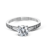 Round - cut Engagement Ring & Matching Wedding Band in 18k Gold with Diamonds - Simon G. Jewelry