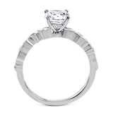 Round - cut Engagement Ring & Matching Wedding Band in 18k Gold with Diamonds - Simon G. Jewelry