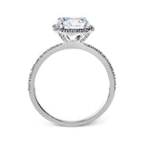 Round - cut Halo Engagement Ring & Matching Wedding Band in 18k Gold with Diamonds - Simon G. Jewelry