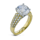 Round - cut Micro - bezel Engagement Ring in 18k Gold with Diamonds - Simon G. Jewelry