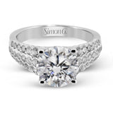 Round - cut Micro - bezel Engagement Ring in 18k Gold with Diamonds - Simon G. Jewelry
