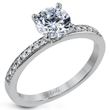 Round - cut Split - Shank Engagement Ring & Matching Wedding Band in 18k Gold with Diamonds - Simon G. Jewelry