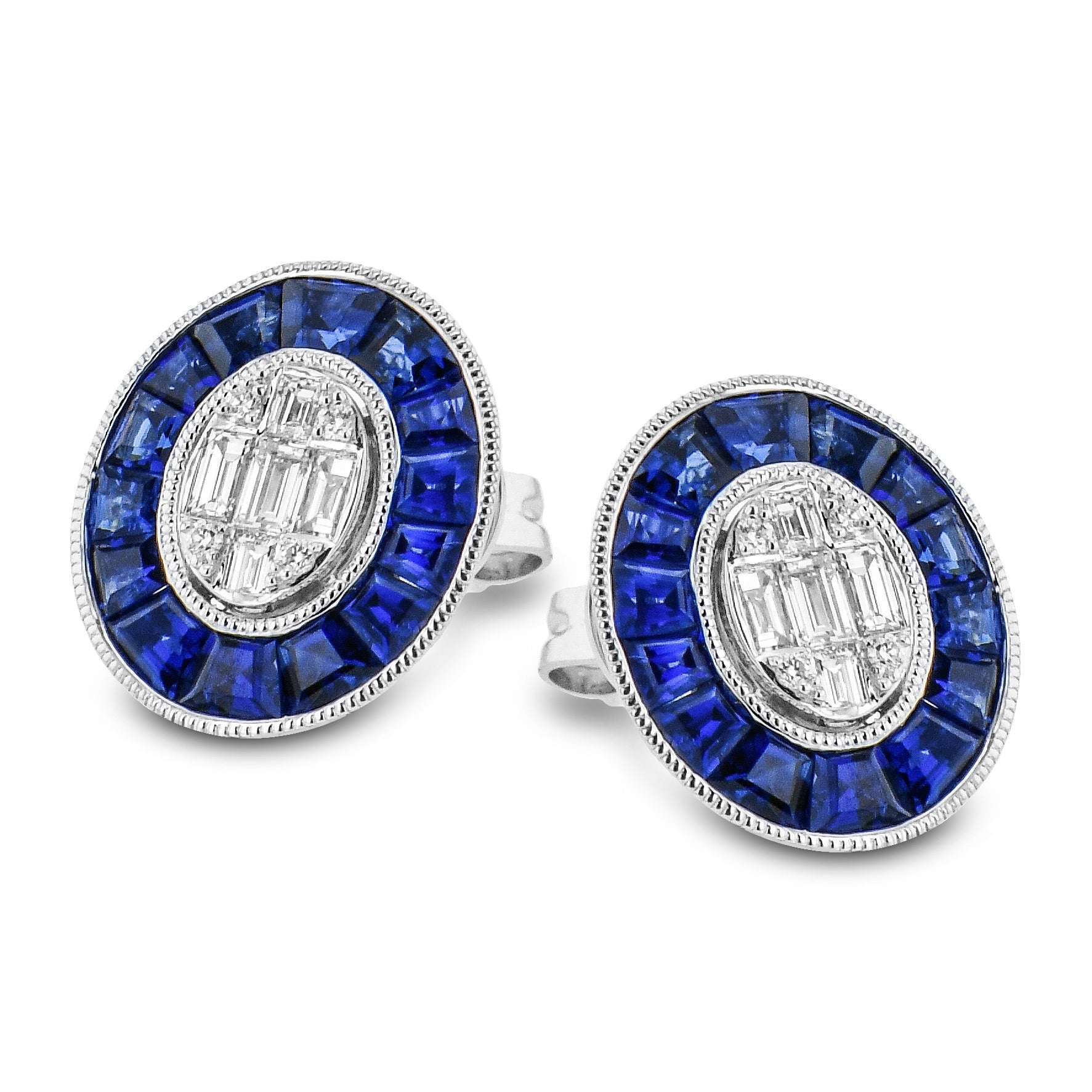 Sapphire & Diamond Stud Earrings in 18k Gold - Simon G. Jewelry