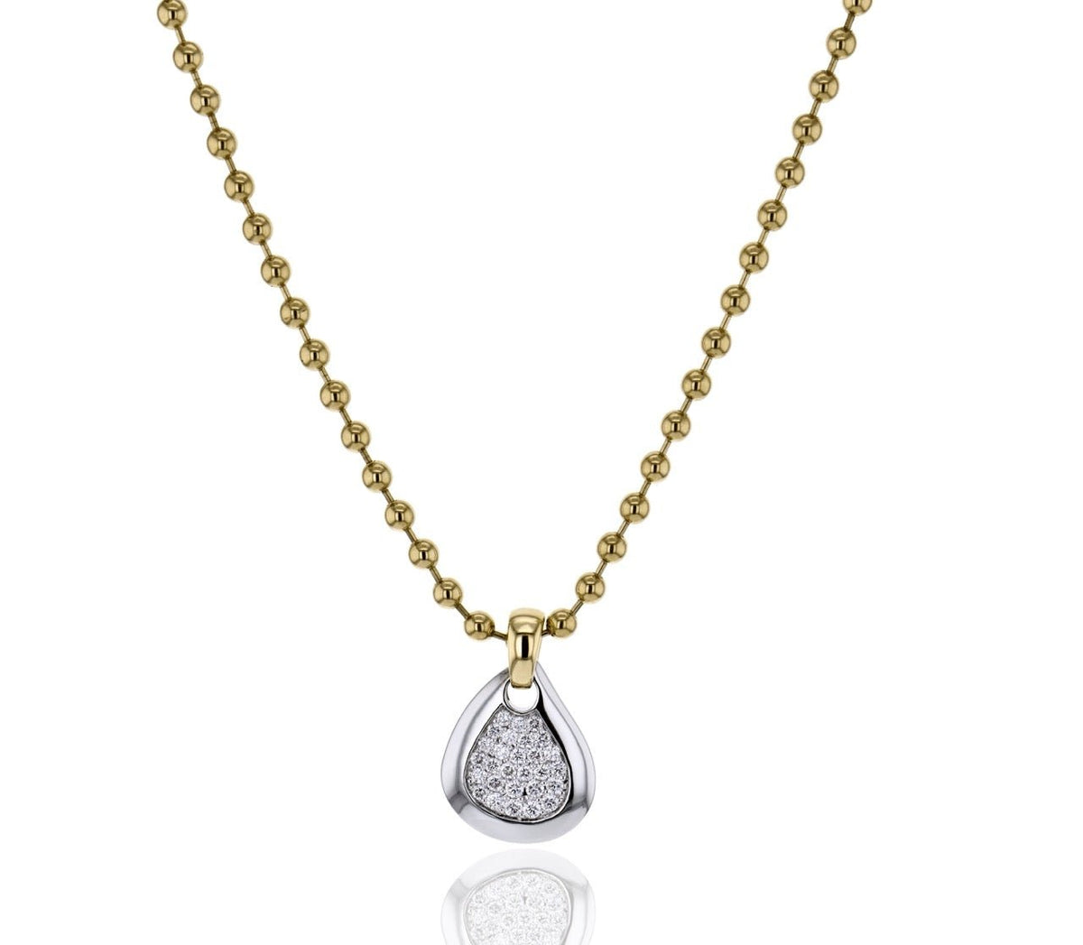 Sculptural Diamond Pavé Pendant Necklace - Simon G. Jewelry