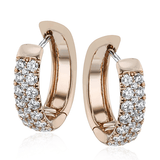 Simon - set Huggie Hoop Earrings in 18k Gold with Diamonds - Simon G. Jewelry