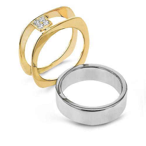 Smart Ring Jacket in 14k Gold with Diamonds - Simon G. Jewelry