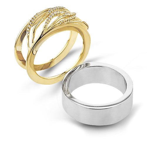 Smart Ring Jacket in 14k Gold with Diamonds - Simon G. Jewelry