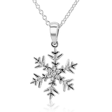 Snowflake Pendant in 18k Gold with Diamonds - Simon G. Jewelry
