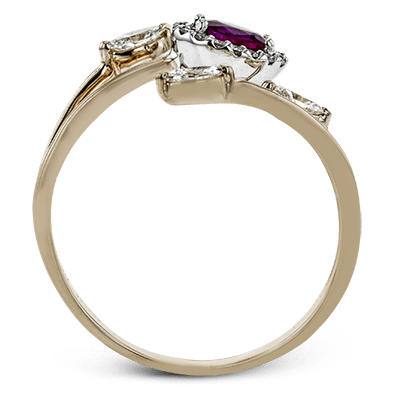Tempera Color Gemstone Ring In 18k Gold With Diamonds - Simon G. Jewelry