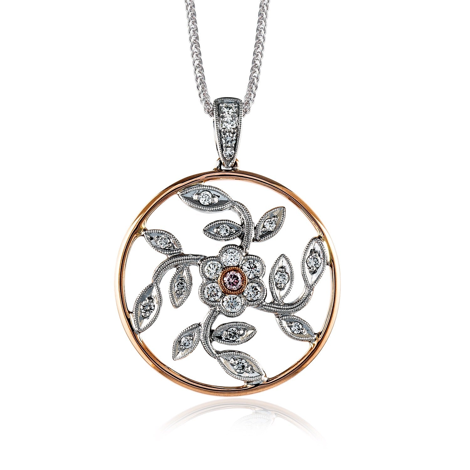 Trellis Pendant Necklace in 18k Gold with Diamonds - Simon G. Jewelry
