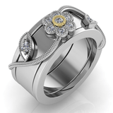 Trellis Smart Ring Jacket in 14k Gold with Diamonds - Simon G. Jewelry