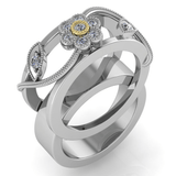 Trellis Smart Ring Jacket in 14k Gold with Diamonds - Simon G. Jewelry