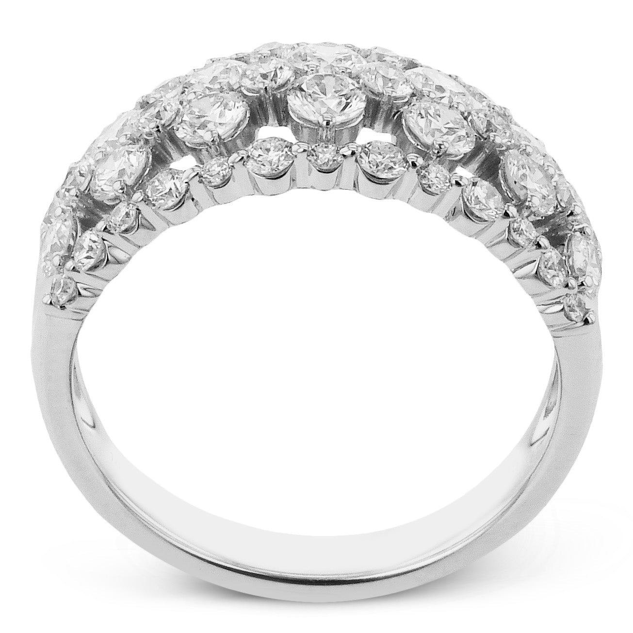 Wide Multi-Row Diamond Fashion Ring in 18k Gold - Simon G. Jewelry